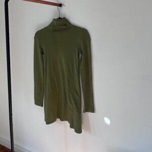 American Apparel army green cotton turtleneck tunic